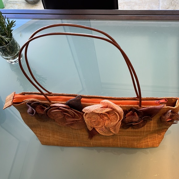 Woman’s bag brown flour raffia - Picture 2 of 5